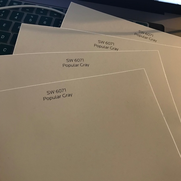 NEW Sherwin Williams Popular Gray SW 6071 Set of Four Wall Stick Paint Samples - Picture 1 of 1